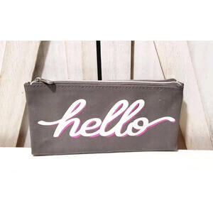 Silpada Jewelry Bag EMPTY Pouch Gray "HELLO" Storage Travel